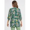 Woman Within Plus Size 7-Day Layered-Look Tunic(Emerald Hibiscus Garden)