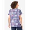 Woman Within Plus Size 7-Day Notch-Neck Tunic(Navy Geo Patchwork)