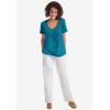 Woman Within Plus Size Crochet-Trim Knit Top(Pale Lilac)