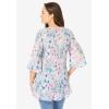 Woman Within Plus Size Embellished Pleated Blouse(Pearl Grey Orchid)