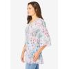 Woman Within Plus Size Embellished Pleated Blouse(Pearl Grey Orchid)