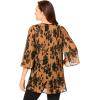 Woman Within Plus Size Embellished Pleated Blouse(Toffee Shadow)