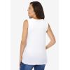 Woman Within Plus Size Embroidered Crewneck Tank(White Embroidery)