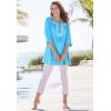 Woman Within Plus Size Embroidered Crinkle Tunic(Banana Rose Embroidery)