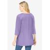 Woman Within Plus Size Embroidered Crinkle Tunic(Soft Iris Rose Embroidery)