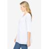 Woman Within Plus Size Embroidered Crinkle Tunic(White Rose Embroidery)