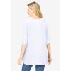 Woman Within Plus Size Embroidered Crinkle Tunic(White Rose Embroidery)
