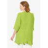 Woman Within Plus Size Handkerchief Hem Henley Tunic(Lime)