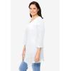 Woman Within Plus Size Handkerchief Hem Henley Tunic(White)
