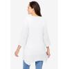 Woman Within Plus Size Handkerchief Hem Henley Tunic(White)