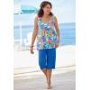 Woman Within Plus Size High-Low Tank(New Khaki Rainforest)