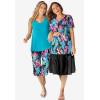 Woman Within Plus Size High-Low Tank(New Khaki Rainforest)