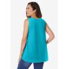 Woman Within Plus Size High-Low Tank(Pretty Turquoise)