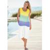 Woman Within Plus Size High-Low Tank(Pretty Turquoise)