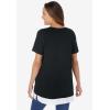 Woman Within Plus Size Layered-Look Tunic(Black)