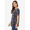 Woman Within Plus Size Perfect Printed Crewneck Tunic(Black Multi Floral)