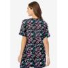 Woman Within Plus Size Perfect Printed Crewneck Tunic(Black Multi Floral)