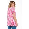 Woman Within Plus Size Perfect Printed Crewneck Tunic(Raspberry Palm Leaves)