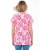 Woman Within Plus Size Perfect Printed Crewneck Tunic(Raspberry Palm Leaves)