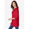 Woman Within Plus Size Perfect Three-Quarter Sleeve Crewneck Tunic(Classic Red)
