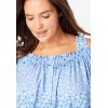Woman Within Plus Size Printed Cold-Shoulder Blouse(Classic Navy Garden Print)