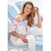 Woman Within Plus Size Printed Cold-Shoulder Blouse(White Garden Print)