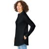 Woman Within Plus Size Relaxed Waffle-Thermal Tunic(Black)