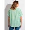 Woman Within Plus Size Seersucker Baseball Shirt(Grass Stripe)