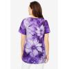 Woman Within Plus Size Short Sleeve Watercolor Tunic(Purple Orchid Watercolor)