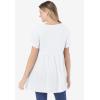 Woman Within Plus Size Short-Sleeve Empire Waist Tunic(White)