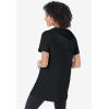 Woman Within Plus Size Short-Sleeve Hoodie(Black)