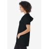 Woman Within Plus Size Short-Sleeve Hoodie(Black)