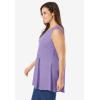 Woman Within Plus Size Sleeveless Fit-And-Flare Tunic Top(Soft Iris)