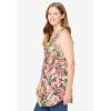 Woman Within Plus Size Sleeveless Pintuck Gauze Shirt(New Khaki Palm Leaf)