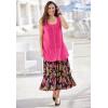 Woman Within Plus Size Sleeveless Pintuck Gauze Shirt(White Painterly Paisley)