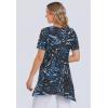 Woman Within Plus Size Textured Pointed Hem Tunic(Black Tie Dye Palm)