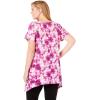 Woman Within Plus Size Textured Pointed Hem Tunic(Bright Cobalt Tie-dye)
