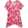 Woman Within Plus Size Textured Pointed Hem Tunic(Pretty Violet Dot)
