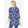 Woman Within Plus Size V-Neck Pintucked Tunic(Navy Floral)