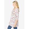 Woman Within Plus Size V-Neck Pintucked Tunic(White Floral)