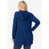 Woman Within Plus Size Waffle-Thermal Hoodie(Black)
