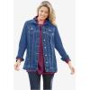 Woman Within Plus Size Waffle-Thermal Hoodie(Pine)