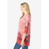 Woman Within Plus Size Watercolor Tunic(Melon Border Floral)