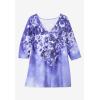 Woman Within Plus Size Watercolor Tunic(White Watercolor Bouquet)