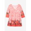 Woman Within Plus Size Watercolor Tunic(White Watercolor Bouquet)