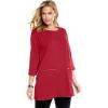 Woman Within Plus Size Zipper Pocket Tunic(Radiant Purple)