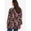 ellos Plus Size Bell Sleeve A-Line Knit Tunic(Black Floral Print)