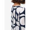 ellos Plus Size Bell Sleeve A-Line Knit Tunic(Navy Graphic Print)