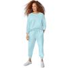 ellos Plus Size Boxy Fleece Sweatshirt(Aqua Sky)