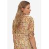 ellos Plus Size Button Front Crinkle Tunic(Light Strawberry Tropical)
